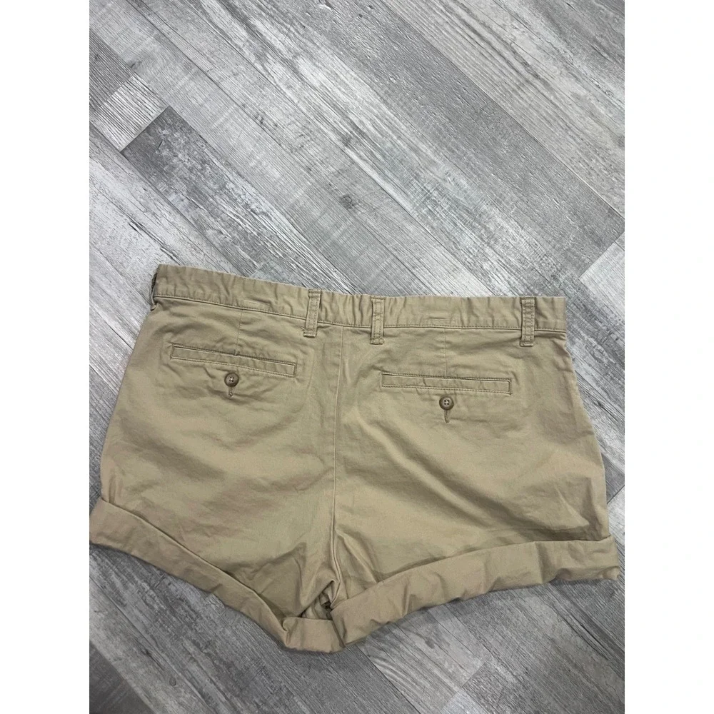 Gap Khakis Girlfriend 4‎ Inch Shorts Womens 14 Tan Chino Cuffed Casual Summer